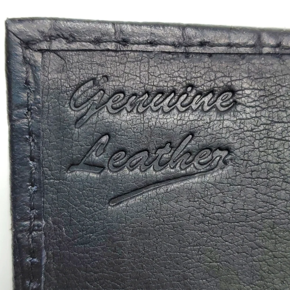 Newage Black Genuine Leather RFID Wallet Reptile Embossed NWT